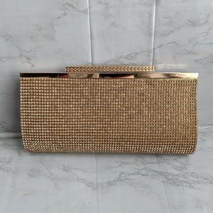 Gold & rhinestone sparkly clutch